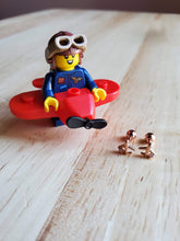 Load image into Gallery viewer, Dainty Jet Stud Earrings in Rose Gold Colour