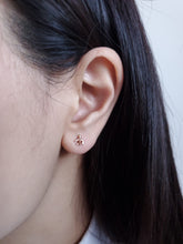 Load image into Gallery viewer, Dainty Jet Stud Earrings in Rose Gold Colour