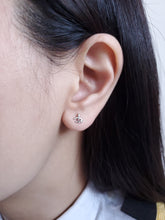 Load image into Gallery viewer, Dainty Jet Stud Earrings in Silver Colour