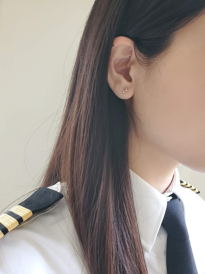 Dainty Airplane Earrings