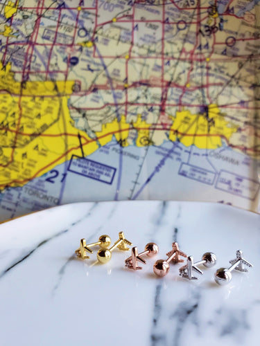 Dainty Jet Stud Earrings