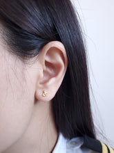 Load image into Gallery viewer, Dainty Jet Stud Earrings in Gold Colour
